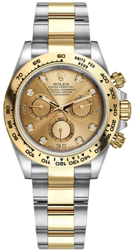 Daytona Steel and Yellow Gold 116503 Champagne set with Diamonds 